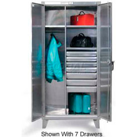 Strong Hold Products 36-W-244-4DB-SS Strong Hold® Combination Cabinet 36-W-244-4DB-SS - Stainless Steel With 4 Drawers 36 x 24 x 78 image.