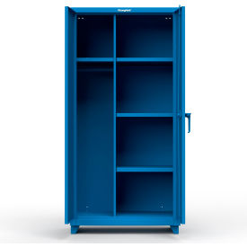 Strong Hold Products 36-W-244-L-RAL5001 Stronghold Industrial Uniform Cabinet with 4 Shelves 36"W x 24"D x 75"H , Blue image.