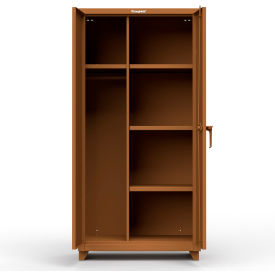 Strong Hold Products 36-W-244-L-RAL8008 Stronghold Industrial Uniform Cabinet with 4 Shelves 36"W x 24"D x 75"H , Brown image.