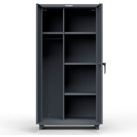 Strong Hold Products 36-W-244-L-RAL7024 Stronghold Industrial Uniform Cabinet with 4 Shelves 36"W x 24"D x 75"H , Dark Gray image.