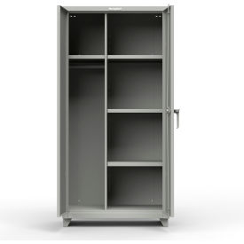 Strong Hold Products 36-W-244-L-RAL7037 Stronghold Industrial Uniform Cabinet with 4 Shelves 36"W x 24"D x 75"H , Gray image.