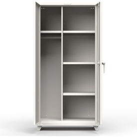 Strong Hold Products 36-W-244-L-RAL9003 Stronghold Industrial Uniform Cabinet with 4 Shelves 36"W x 24"D x 75"H , White image.