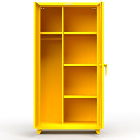 Strong Hold Products 36-W-244-L-RAL1021 Stronghold Industrial Uniform Cabinet with 4 Shelves 36"W x 24"D x 75"H , Yellow image.