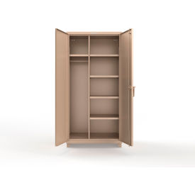 Strong Hold® Extra Heavy Duty Uniform Cabinet w/5 Shelves 36"W x 24"D x 75"H Beige 