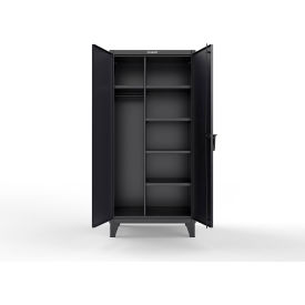 Strong Hold® Extra Heavy Duty Uniform Cabinet w/5 Shelves 36"W x 24"D x 78"H Black 
