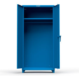Strong Hold Products 36-WR-241-L-RAL5001 Stronghold Industrial Uniform Cabinet with Full Width Rod 36"W x 24"D x 75"H , Blue image.