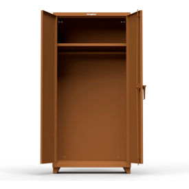 Strong Hold Products 36-WR-241-L-RAL8008 Stronghold Industrial Uniform Cabinet with Full Width Rod 36"W x 24"D x 75"H , Brown image.