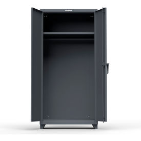 Strong Hold Products 36-WR-241-L-RAL7024 Stronghold Industrial Uniform Cabinet with Full Width Rod 36"W x 24"D x 75"H , Dark Gray image.