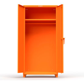 Strong Hold Products 36-WR-241-L-RAL2009 Stronghold Industrial Uniform Cabinet with Full Width Rod 36"W x 24"D x 75"H , Orange image.