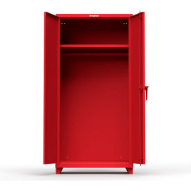 Strong Hold Products 36-WR-241-L-RAL3001 Stronghold Industrial Uniform Cabinet with Full Width Rod 36"W x 24"D x 75"H , Red image.