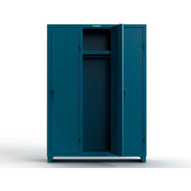 Strong Hold® 1-Tier 3 Door Extra Heavy Duty Locker 54"W x 18"D x 75"H Blue Assembled 