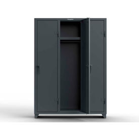 Strong Hold® 1-Tier 3 Door Extra Heavy Duty Locker 54"W x 18"D x 75"H Dark Gray Assembled 