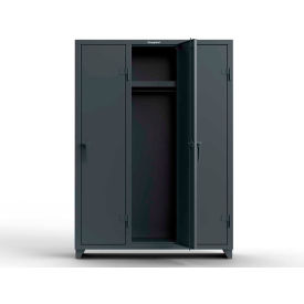Strong Hold Products 4.66-3D-18-1T-L StrongHold® 1-Tier 3 Door Locker, 54"W x 18"D x 75"H, Gray, Assembled image.