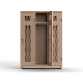Strong Hold® 1-Tier 3 Door Extra HD Ventilated Locker 54"W x 18"D x 75"H Beige Assembled 