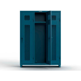 Strong Hold® 1-Tier 3 Door Extra HD Ventilated Locker 54"W x 18"D x 75"H Blue Assembled 