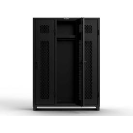 Strong Hold® 1-Tier 3 Door Extra HD Ventilated Locker 54"W x 18"D x 75"H Black Assembled 