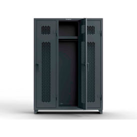 Strong Hold Products 4.66-3H-18-1T-L StrongHold® 1-Tier 1 Door Ventilated Locker, 54"W x 18"D x 75"H, Gray, Assembled image.