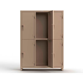 Strong Hold® 2-Tier 6 Door Extra Heavy Duty Locker 54"W x 18"D x 75"H Beige Assembled 