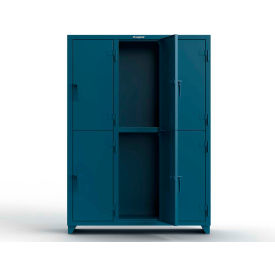 Strong Hold® 2-Tier 6 Door Extra Heavy Duty Locker 54"W x 18"D x 75"H Blue Assembled 