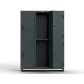 Strong Hold® 2-Tier 6 Door Extra Heavy Duty Locker 54"W x 18"D x 75"H Dark Gray Assembled 