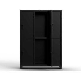 Strong Hold® 2-Tier 6 Door Extra Heavy Duty Locker 54"W x 18"D x 75"H Black Assembled 