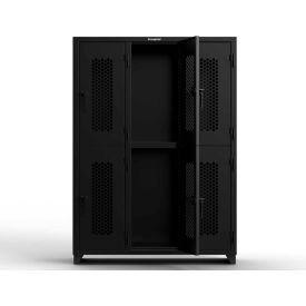 Strong Hold® 2-Tier 6 Door Extra HD Ventilated Locker 54"W x 18"D x 75"H Black Assembled 