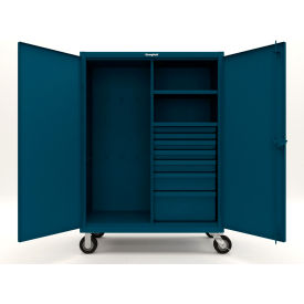 Strong Hold® Extreme Duty Mobile Rigging Cabinet 12 Gauge 48"W x 24"D x 68"H Blue 