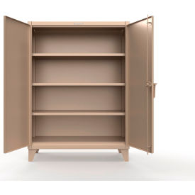 Strong Hold® Extreme Duty Cabinet with 3 Shelves 48"W x 24"D x 66"H Beige 