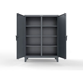 Strong Hold® Double Shift Storage Cabinet 12 Gauge 36"W x 24"D x 66"H Dark Gray 