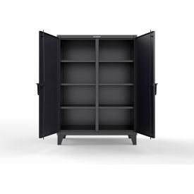 Strong Hold® Double Shift Storage Cabinet 12 Gauge 36"W x 24"D x 66"H Black 
