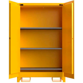 Strong Hold® Flammable Safety Cabinet Self Close 45 Gallon Cap. 43"W x 18"D x 70"H Yellow 