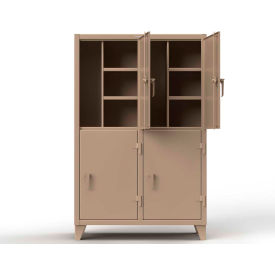 Strong Hold® 2-Tier 4 Door Extreme Duty Locker 8 Shelves 50"W x 24"D x 78"H Beige Assembled 