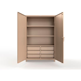 Strong Hold® HD Combination Cabinet w/SecuRam ProLogic L22 Lock 48"W x 24"D x 75"H Beige 