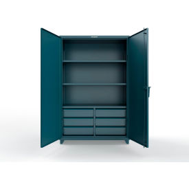 Strong Hold® HD Combination Cabinet w/SecuRam ProLogic L22 Lock 48"W x 24"D x 75"H Blue 