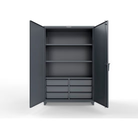 Strong Hold® HD Combination Cabinet w/SecuRam ScanLogic Smart Lock48"W x 24"D x 75"HDark Gray 