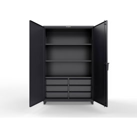 Strong Hold® HD Combination Cabinet w/SecuRam ScanLogic Smart Lock 48"W x 24"D x 75"H Black 