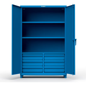 Strong Hold Products 46-243-6/5DB-L-RAL5001 Stronghold Industrial Cabinet with 6 Drawers 48"W x 24"D x 75"H , Blue image.