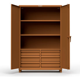 Strong Hold Products 46-243-6/5DB-L-RAL8008 Stronghold Industrial Cabinet with 6 Drawers 48"W x 24"D x 75"H , Brown image.