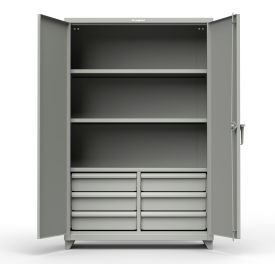 Strong Hold Products 46-243-6/5DB-L-RAL7037 Stronghold Industrial Cabinet with 6 Drawers 48"W x 24"D x 75"H , Gray image.