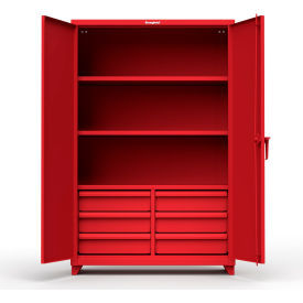 Strong Hold Products 46-243-6/5DB-L-RAL3001 Stronghold Industrial Cabinet with 6 Drawers 48"W x 24"D x 75"H , Red image.