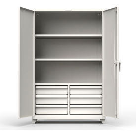 Strong Hold Products 46-243-6/5DB-L-RAL9003 Stronghold Industrial Cabinet with 6 Drawers 48"W x 24"D x 75"H , White image.