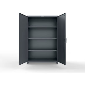 Strong Hold® Extra Heavy Duty Cabinet w/3 Shelves Lockey 2200 Lock 48"W x 24"D x 75"H Gray 
