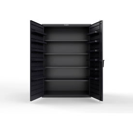 Strong Hold® Extra Heavy Duty Cabinet without Legs 12 Door Pans 48"W x 24"D x 72"H Black