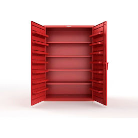 Strong Hold® Extra Heavy Duty Cabinet without Legs 14 Door Pans 48"W x 24"D x 72"H Red