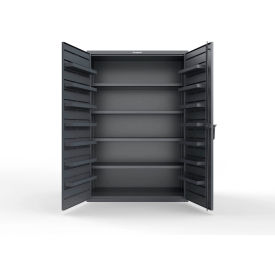 Strong Hold® Extra Heavy Duty Cabinet without Legs 14 Door Pans 48"W x 24"D x 72"H Dark Gray