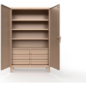 Strong Hold® HD Combination Cabinet w/SecuRam ScanLogic Smart Lock 48"W x 24"D x 78"H Beige 