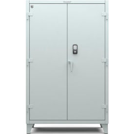 Strong Hold Products 46-244-PX-RAL7037 Strong Hold Cabinet with Access Control Keypad & Card Reader 48"W x 24"D x 78"H, Light Gray image.
