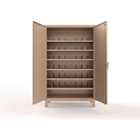 Strong Hold® Extreme Duty Cabinet with 6 Shelves Shelf Dividers 48"W x 24"D x 78"H Beige 