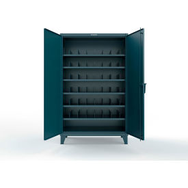 Strong Hold® Extreme Duty Cabinet with 6 Shelves Shelf Dividers 48"W x 24"D x 78"H Blue 
