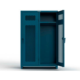 Strong Hold® 1-Tier 2 Door Extra HD Ventilated Locker 48"W x 24"D x 75"H Blue Assembled 
